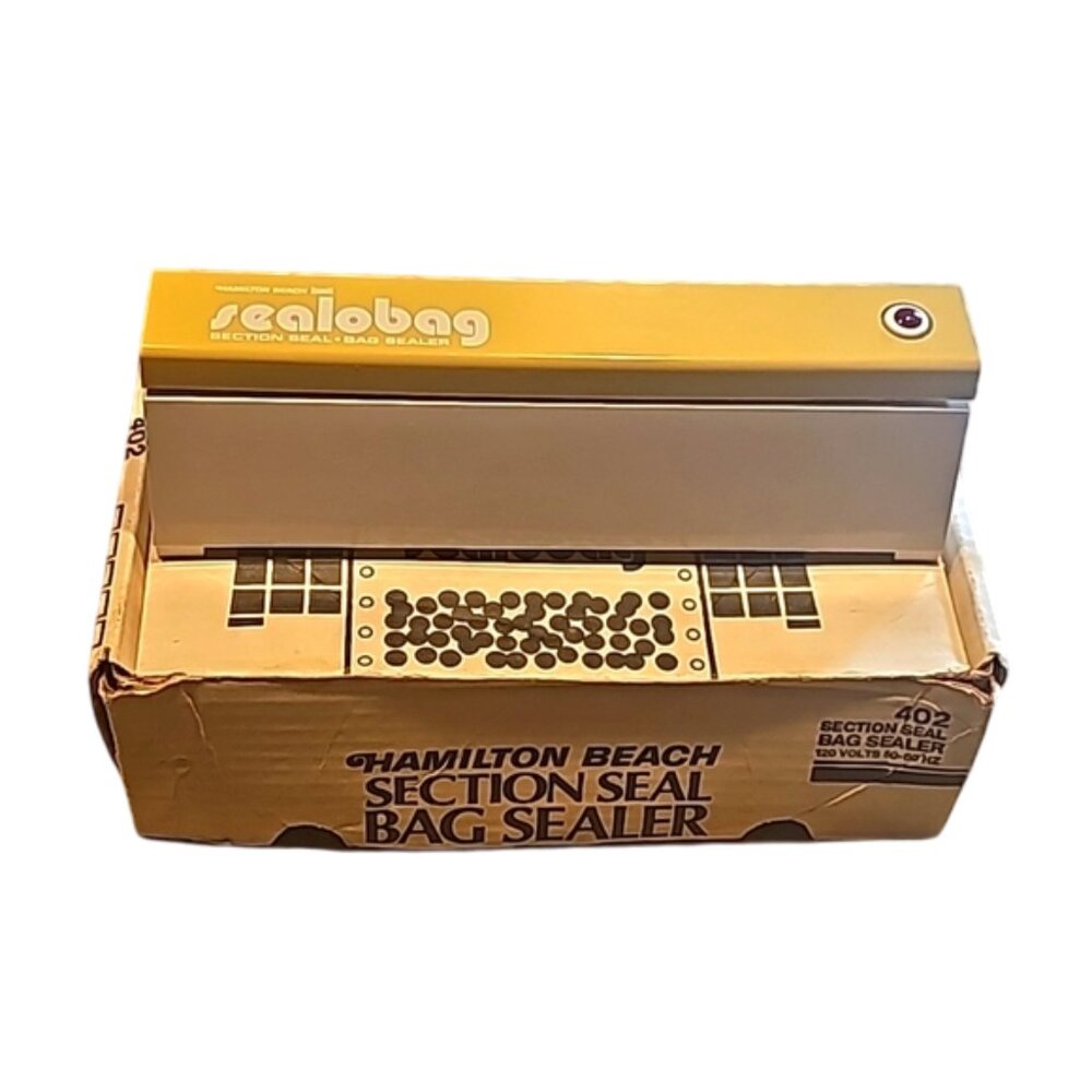 Vintage 70s Hamilton Beach Section Seal Bag Sealer original box